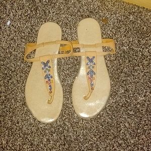 sandals with gems in the middle